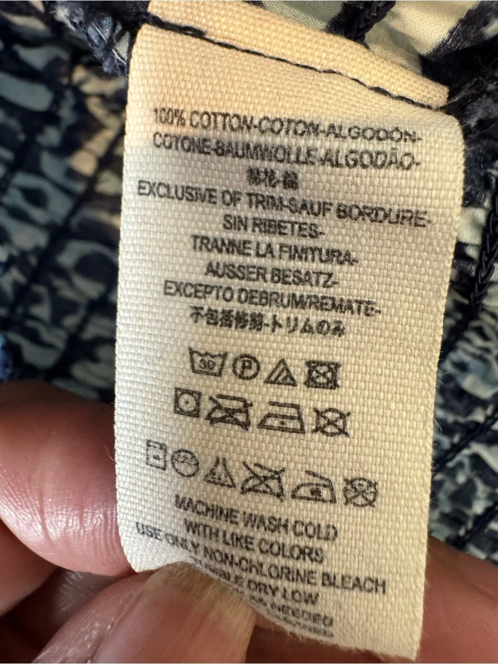 Free People Smocked Mini Dress Blue Print Cotton Size S/P